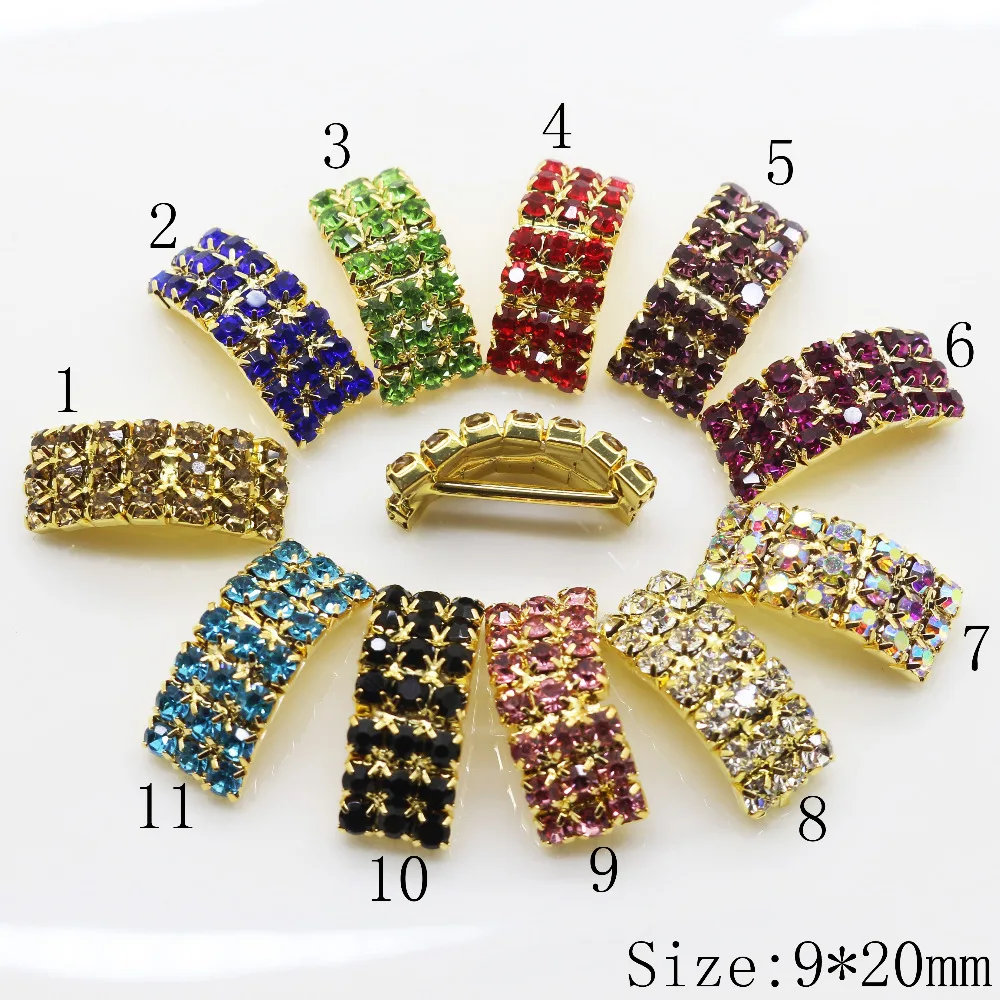 2017 Новый! Золотистого цвета 10 шт. арочные пряжки из страз алмазные Стразы для