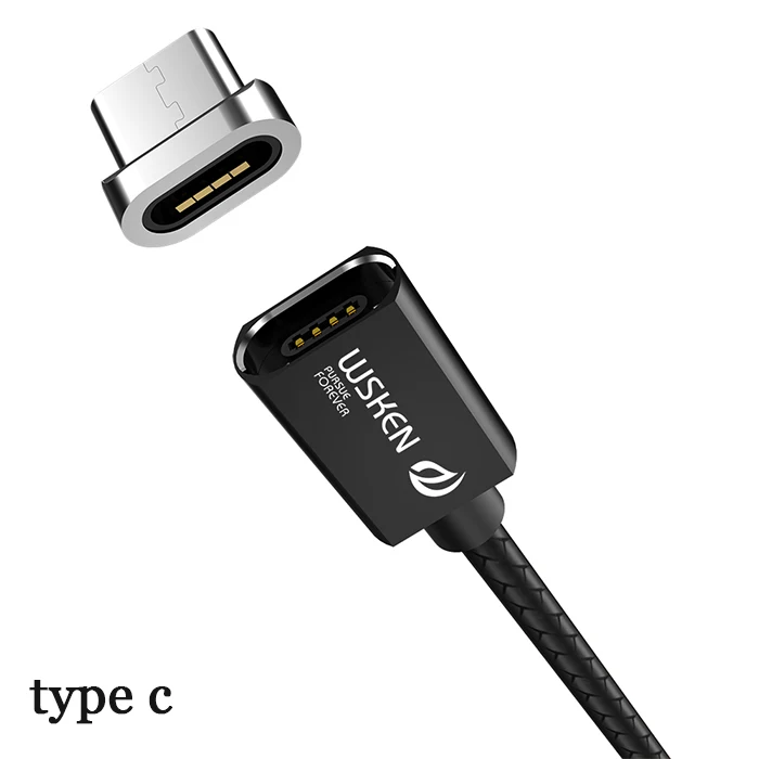 type c with 1 plug WSKEN кабель Micro USB Магнитный зарядный кабель для iPhone Xs Max Xr type C USB C Быстрая зарядка данных для samsung S9 Note8 S8 type-C - Цвет: type c with 1 plug