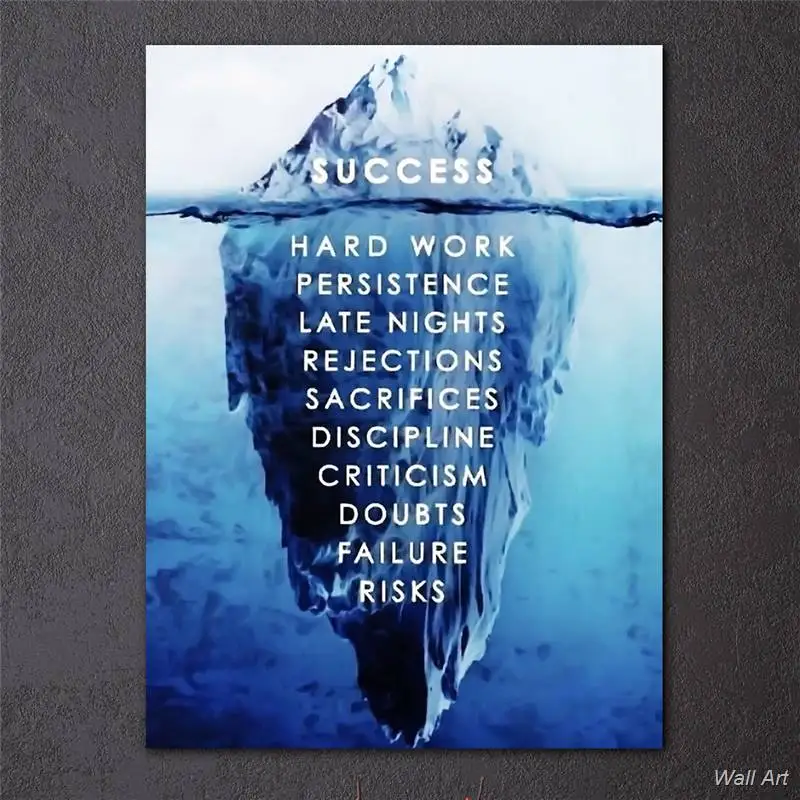 Hd Печатный 1 шт Холст Живопись вдохновляющий постер ледяная Гора подводная