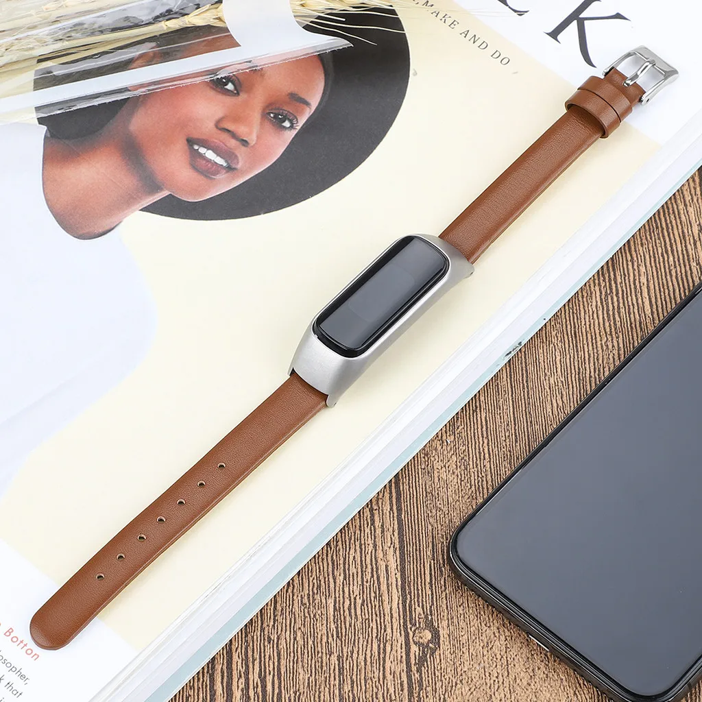 Роскошные Сменные кожаные часы ремешок браслет для samsung Galaxy fit-e R375 унисекс мягкий браслет подарки для друга черный