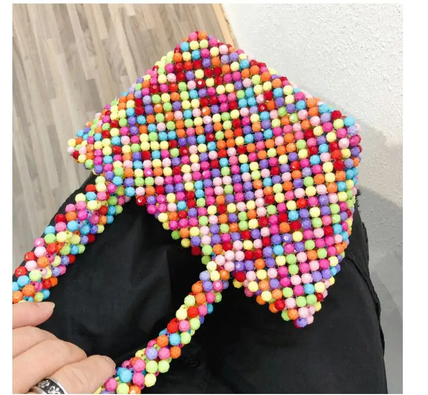 Модная дамская сумочка с жемчугом 2019 бусинами Женский кошелек вечерняя ручной