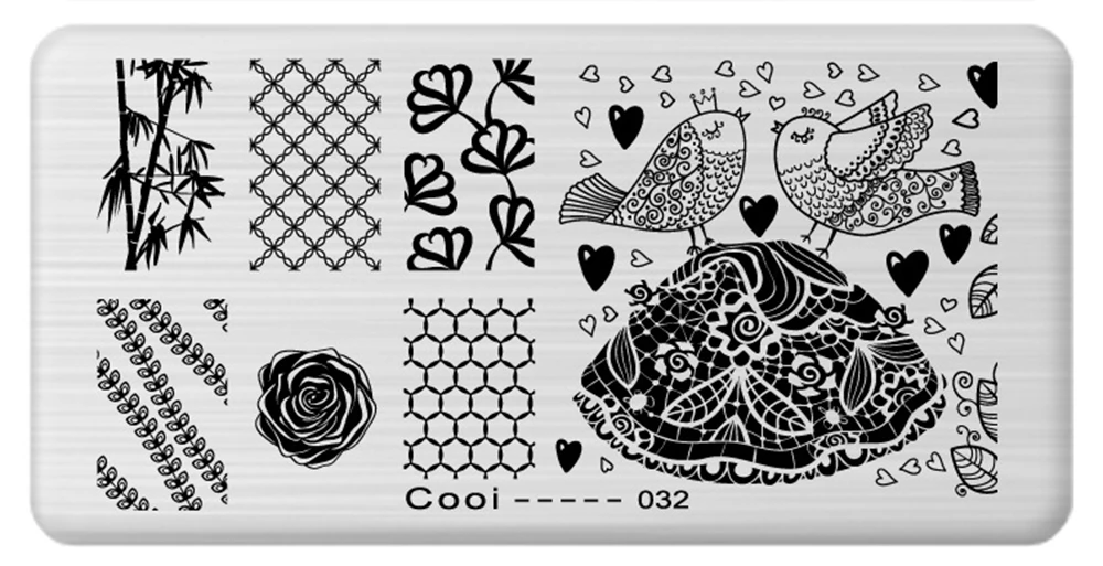 Pinpai Nail Stamping Plates Flower Geometric Heart Nature Series Nail Template Stamp Image DIY Nail Designs Manicure Stamp Plate