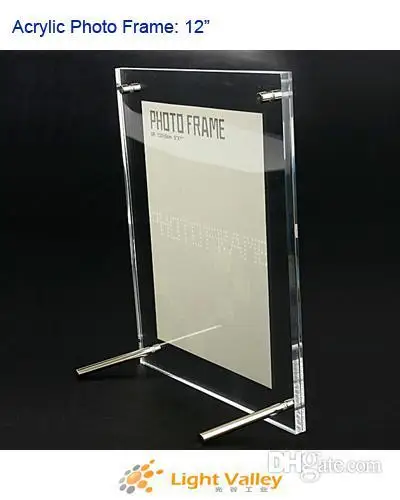 

12" Acrylic Plexiglass Photo Frame, Desktop, 339mm x 240mm, Transparent Clear
