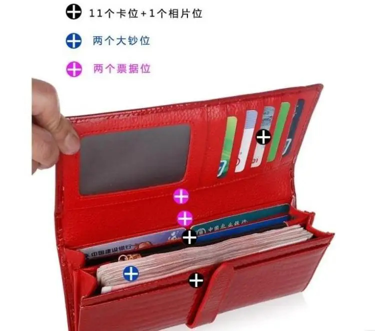 100%Brand Hot Sale New Fashion Ladies Clutch Genuine Leather Purse Women's Wallets Cowhide Long Design Free Shipping | Багаж и сумки