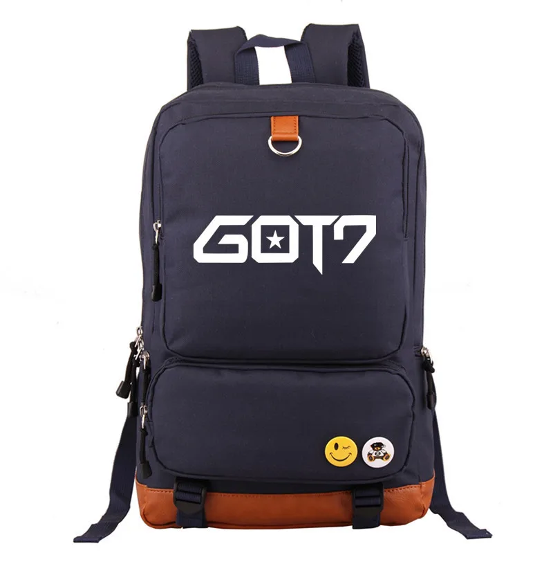 Новинка года,, рок, выцветание, Алан, ходунки, EXO GOT7, AC/DC, Детские портфели для подростков, школьные сумки, парусиновые мужские Студенческие рюкзаки - Цвет: 12