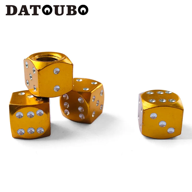 16 pcs gold color DATOUBO 16 шт. высококачественный алюминиевый Игральный кубик униальный автомобильный колпачок для клапанов шин, смешанный цветной колпак для велосипедных шин, колпак для автомобильных крышек - Цвет: 16 pcs gold color