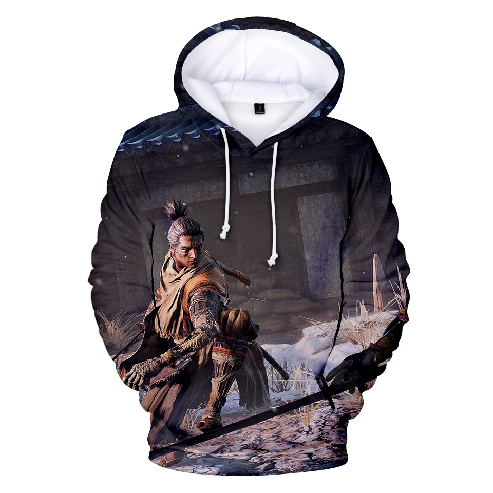 Свитшот с капюшоном SEKIRO Shadows Die Twice Крутая толстовка в винтажном стиле 3D принтом и