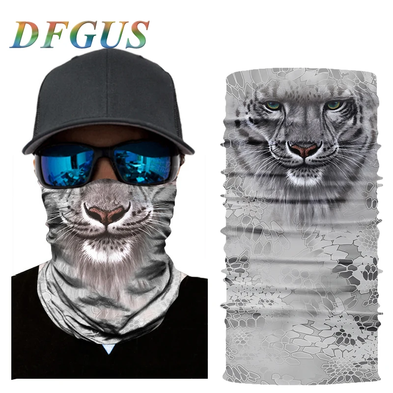 Бесшовная защитная маска для лица с 3d-рисунком животных занятий спортом езды на