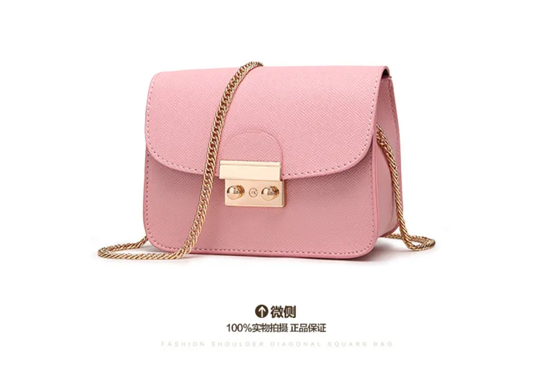 Pink Новинка, модная однотонная маленькая посылка, Портативная сумка, женские сумки через плечо, дамские сумочки на плечо и сумочки bolsas feminina - Цвет: Pink