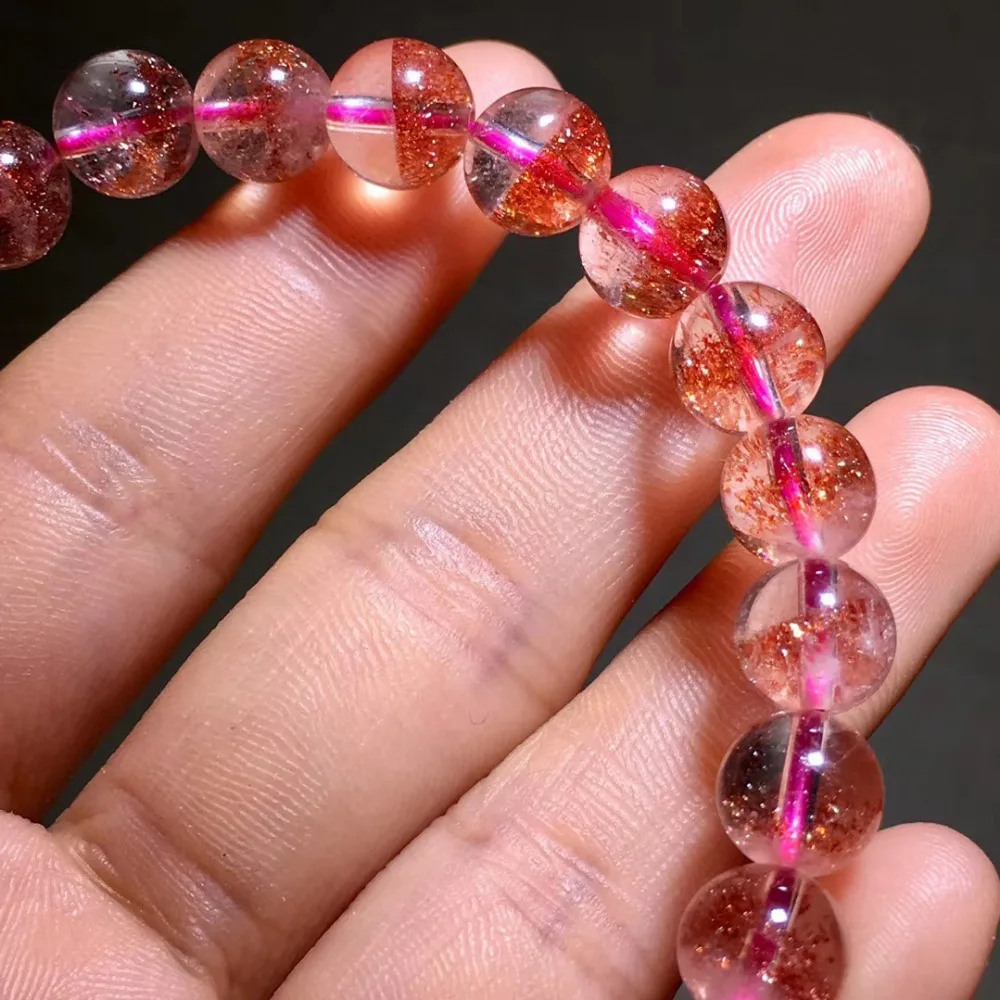 Подлинная натуральная Lepidocrocite кварц красный супер семь прозрачный 8 2 мм круглый