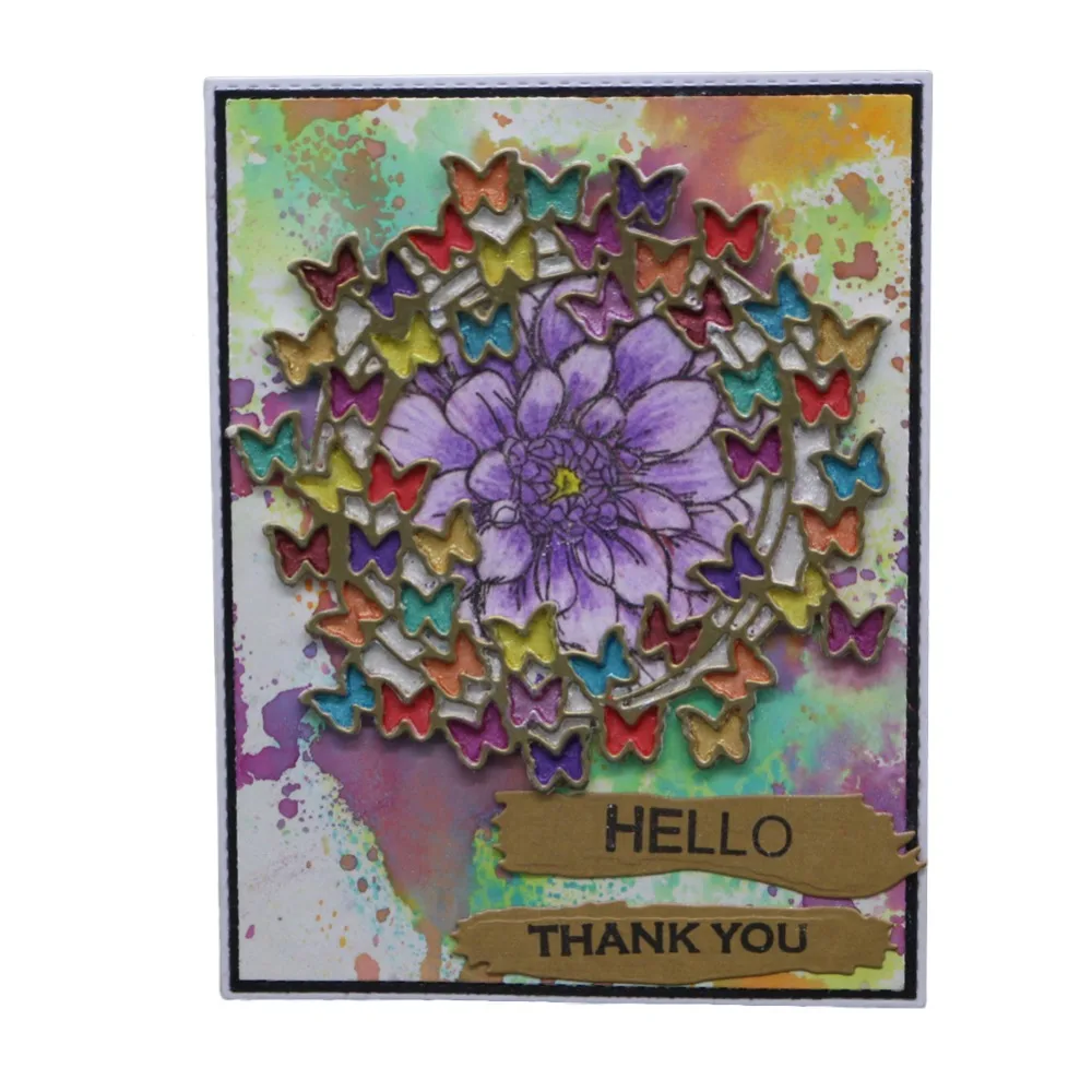 Маленькие круглые металлические Вырубные штампы в виде бабочек для рукоделия