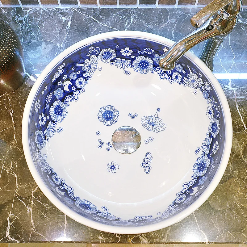 [Genuine] ceramic basin counter wash horn flower EB-261 |