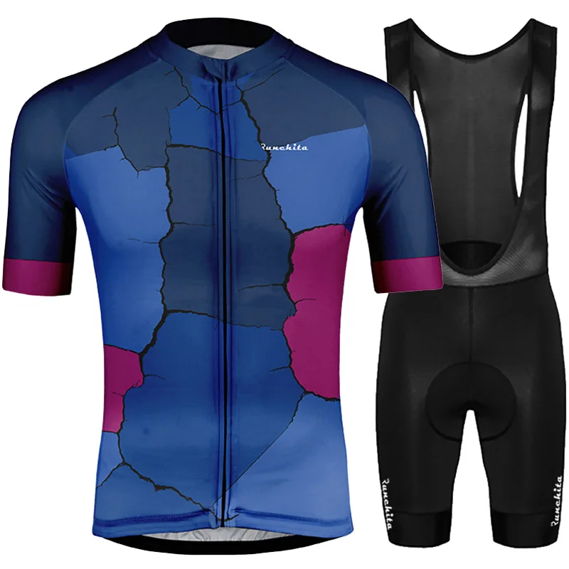 

Radtrikot herren kurzarm RUNCHITA 2021 summer short sleeve cycling jersey set bib shorts bike Camisa ciclismo MTB ropa ciclismo
