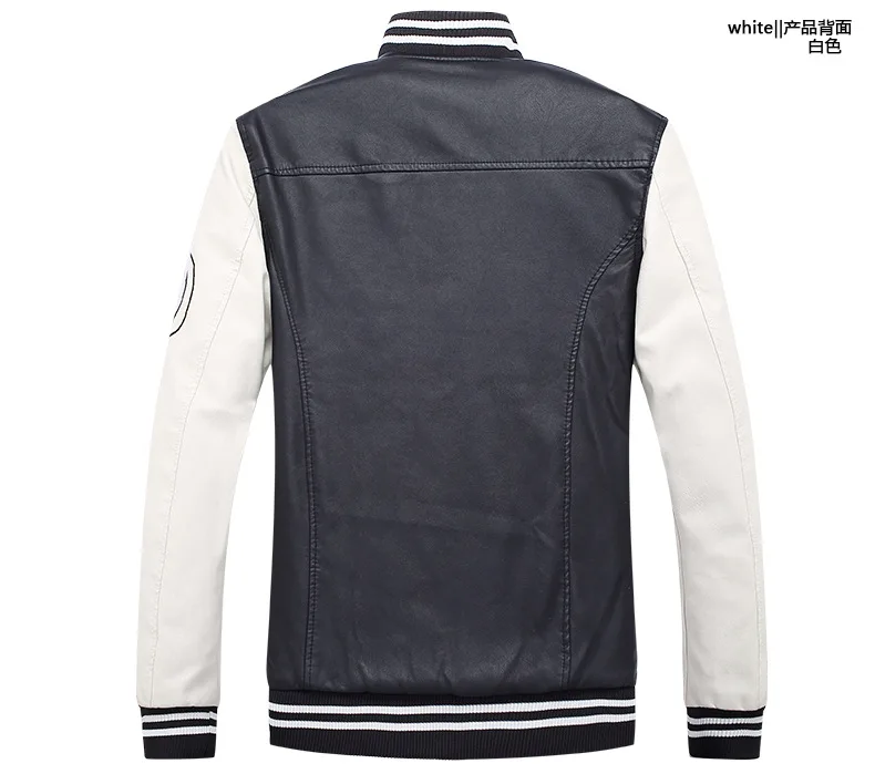 Мужские повседневные Куртки из искусственной кожи куртки-бомберы осенняя