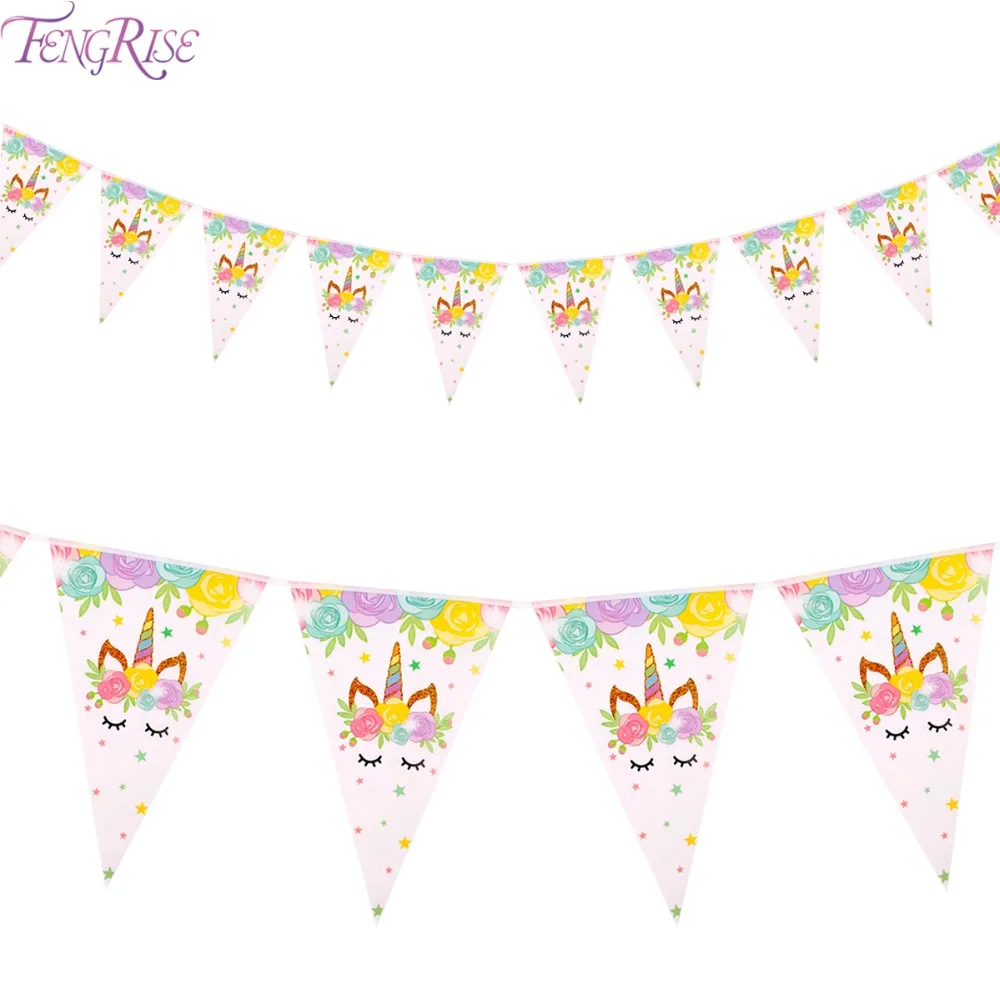 FENGRISE Единорог баннеры для вечеринок бандаж тема украшение Вечеринки Висячие