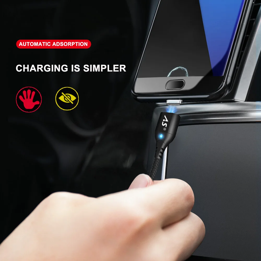 Магнитный кабель A.S, микро usb type C, супер быстрая зарядка для телефона, микро usb type-C, магнитное зарядное устройство usb c для iphone, huawei, xiaomi, для передачи данных