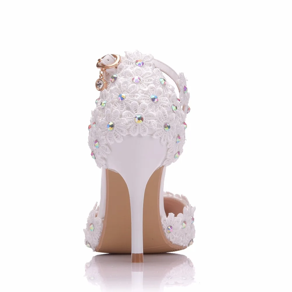 Женская обувь на высоком каблуке свадебные туфли шпильке с пряжкой белые