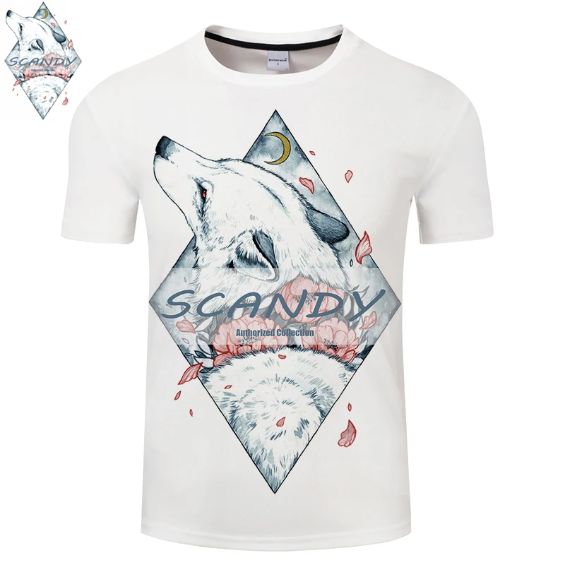 Scandy от Girl Art мужская футболка с 3D принтом нежный волк Мужская и женская Harajuku