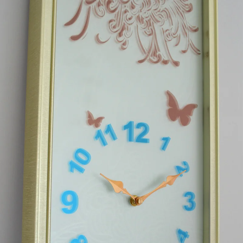 Barnes &amp Noble can freely watch pastoral butterfly flowers decorate the living room wall clock fashion free shipping | Дом и сад