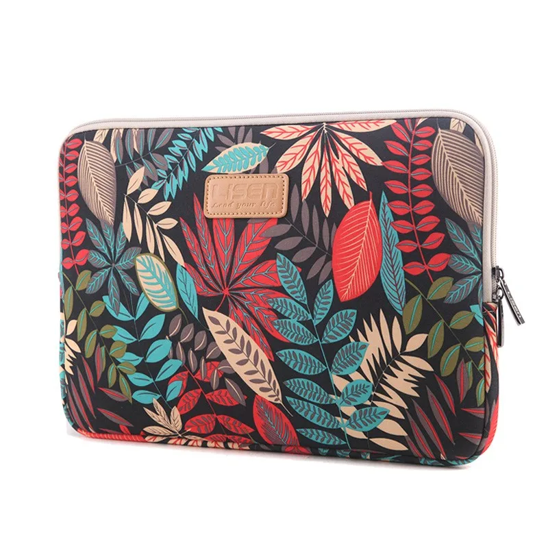 colorful leaves 1012131415 inch laptop case sleeve notebook liner bag for apple lenovo dell hp asus computer bag free global shipping