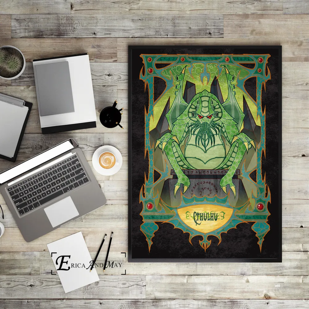 Lovecraft винтажный комикс искусство холст Художественная печать картина