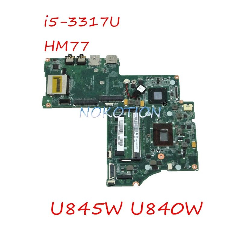 NOKOTION материнская плата для ноутбука Toshiba Satellite U845W U840W i5-3317U CPU DDR3 A000231380 DA0TEAMBAD0 |
