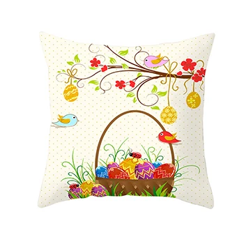 45*45 см Хлопок Кролик Happy Easter украшения для дома подушки Кролик яйца наволочки для подушки пасхальный декор wielkano - Цвет: 15