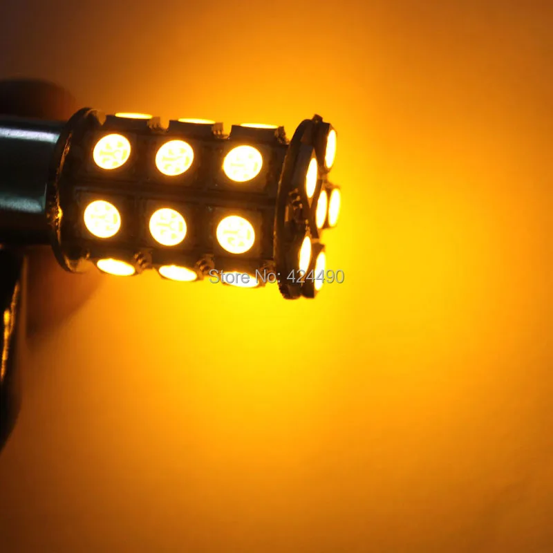 AORUNYEBAO 2шт 1156 BA15S P21W 27SMD 5050 светодиодный красный белый желтый Автомобильный задний