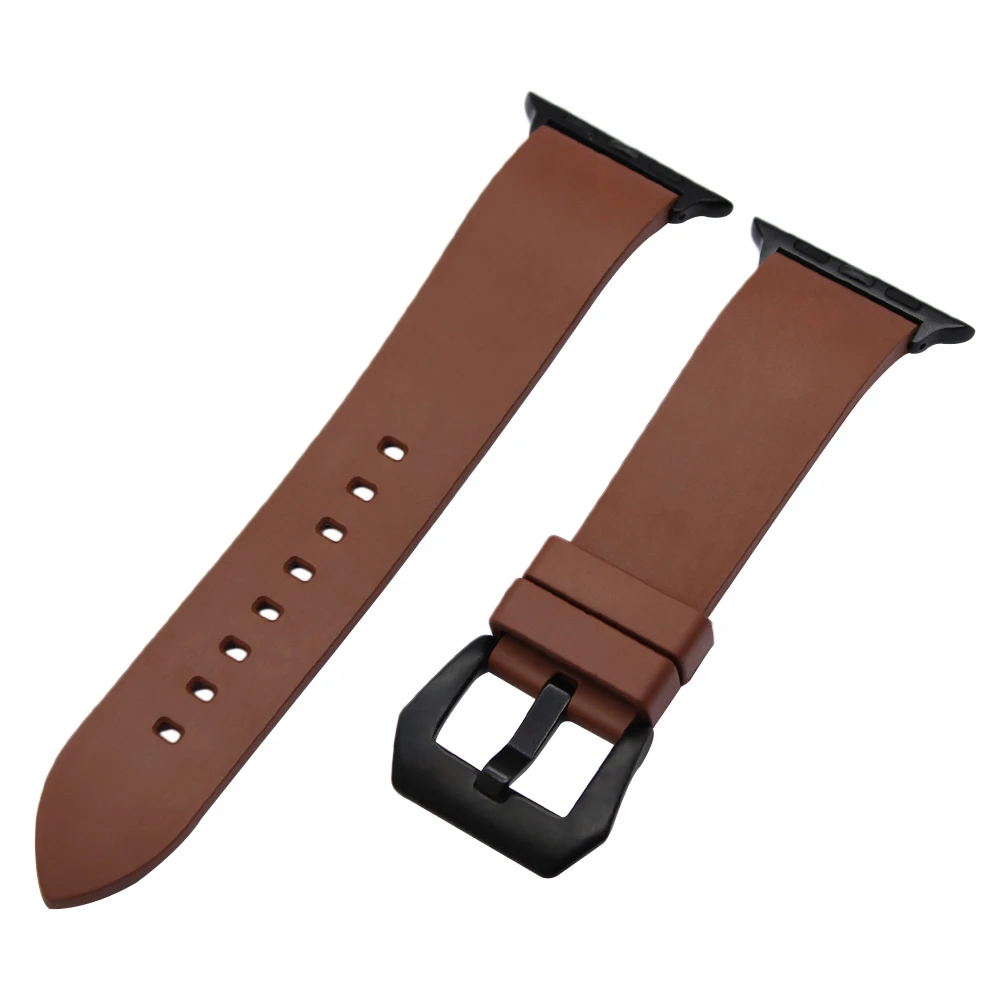 Brown B IWonow ремешок из фторкаучука резиновый ремешок для iWatch Apple Watch 38 мм 40 мм 42 мм 44 мм серии 5 4 3 2 1 ремешок спортивный пояс браслет - Цвет ремешка: Brown B