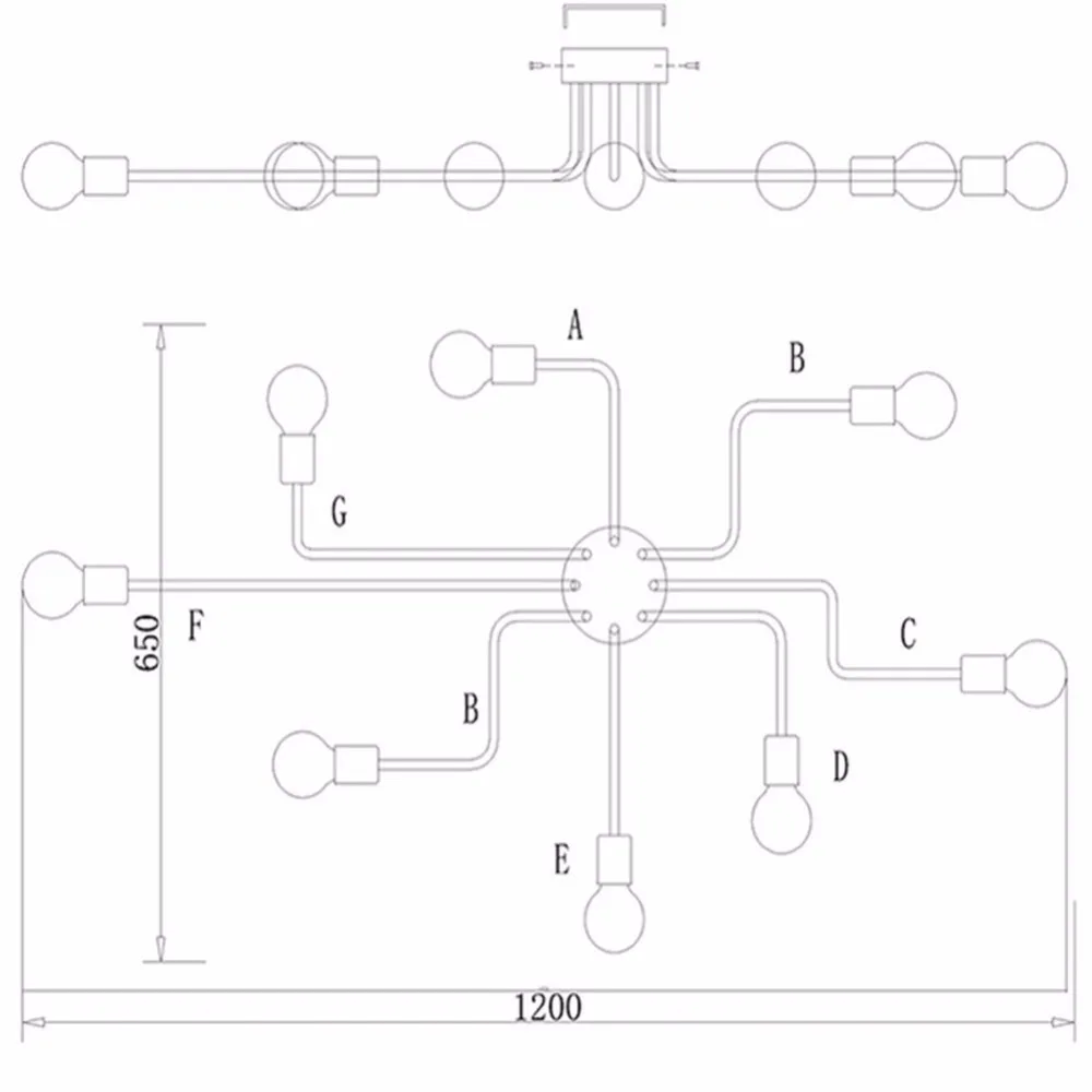 Промышленный потолочный светильник креативный Ретро 8 осветительный винтажный