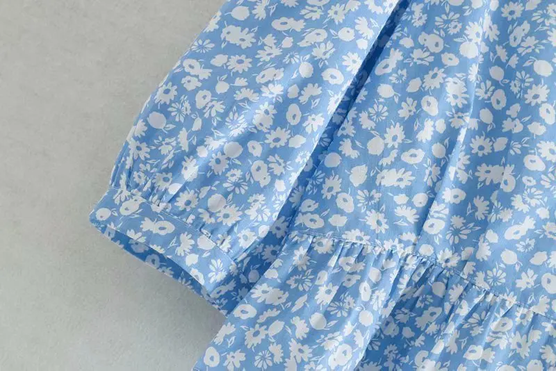 2019 новые женские милые с v образным вырезом цветочным принтом повседневные Смок