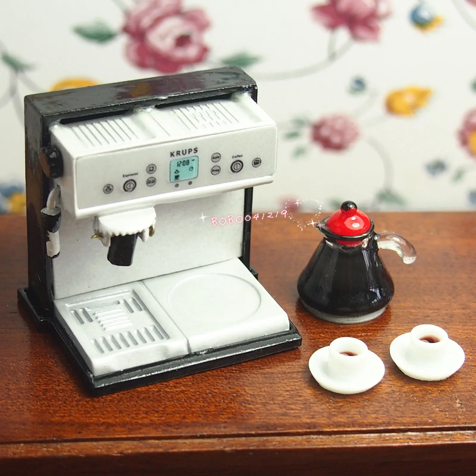 Кукольный домик Миниатюрный кухонный металлический Expresso кофемашина с кофе DM110W |