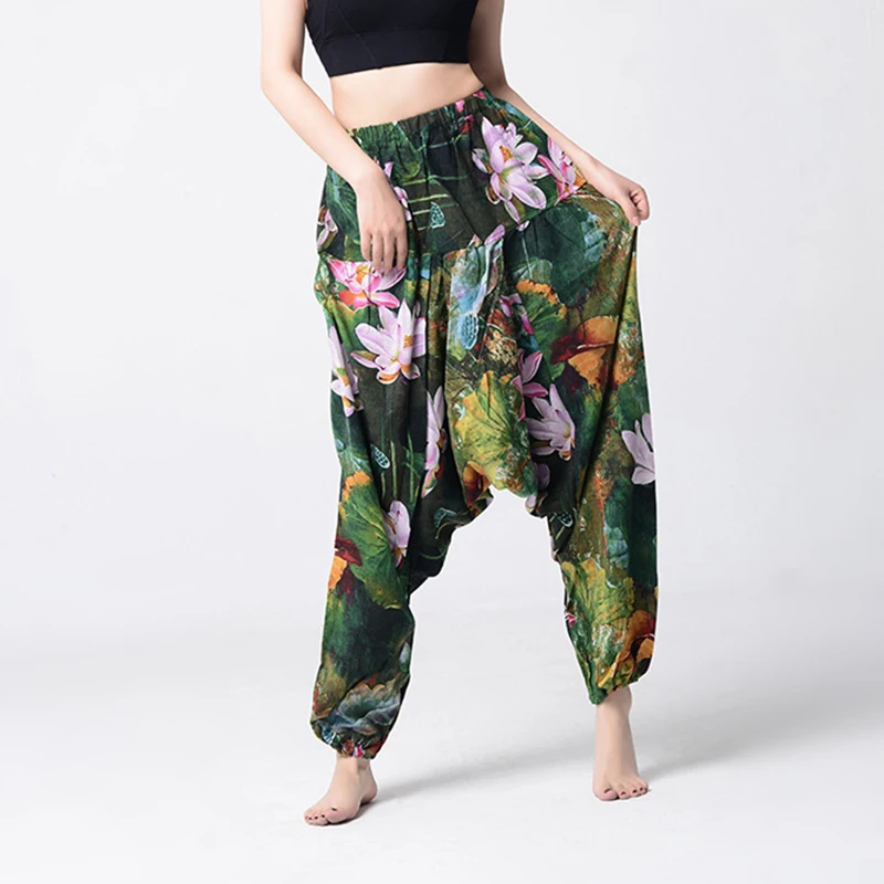 Men Women Dance Pants Big Crotch Trousers Wide Leg Loose Version Couple Unisex Pant Ethnic |