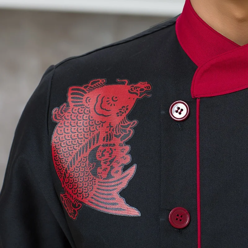 Fashionable Unisex Chef's Uniform Breathable Fabrics Chef Top Jackets Kitchen Long Sleeve Uniforms B-5599 |