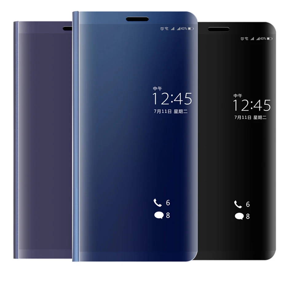 Mirror flip phone case with stand function For Huawei Mate 9 | Мобильные телефоны и аксессуары