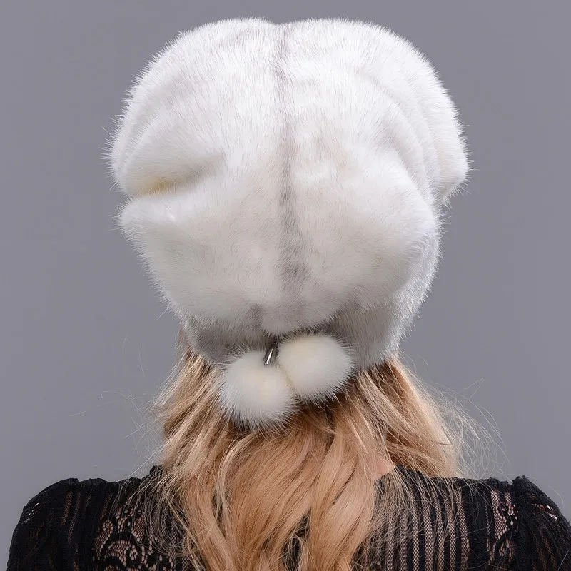 Зимние Для женщин меховая шапка зимняя натуральной норки Совета открытый теплая