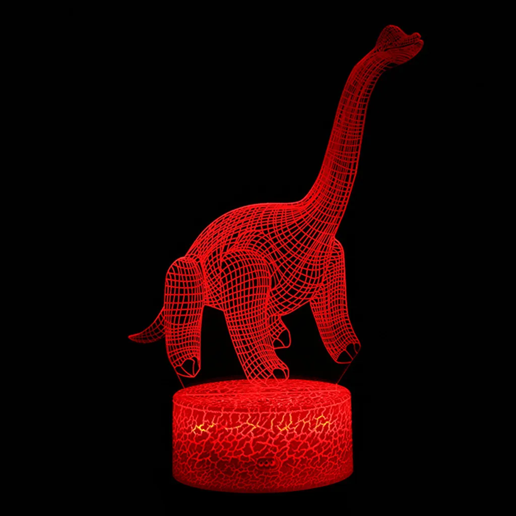 СВЕТОДИОДНЫЙ 3D ночной Светильник динозавр Иллюзия светильник Настольная USB 3D визуальная лампа светильник 7 цветов Изменение подарков 3D светильник для детской комнаты
