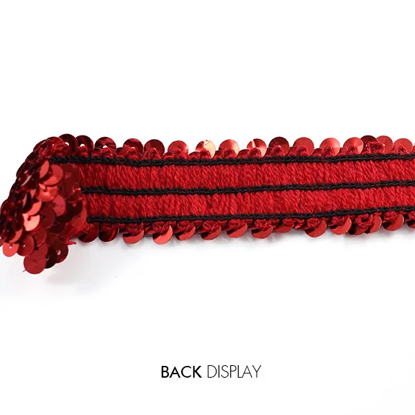 3 ряда расшитое бисером красное кружево с блестками эластичная оплетка лента