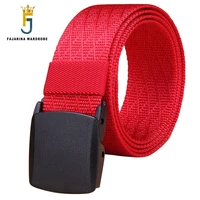 fajarina unisex quality plastic automatic belt fashion design womens waist canvas belts strap for couple 3 8cm wide cbfj0051