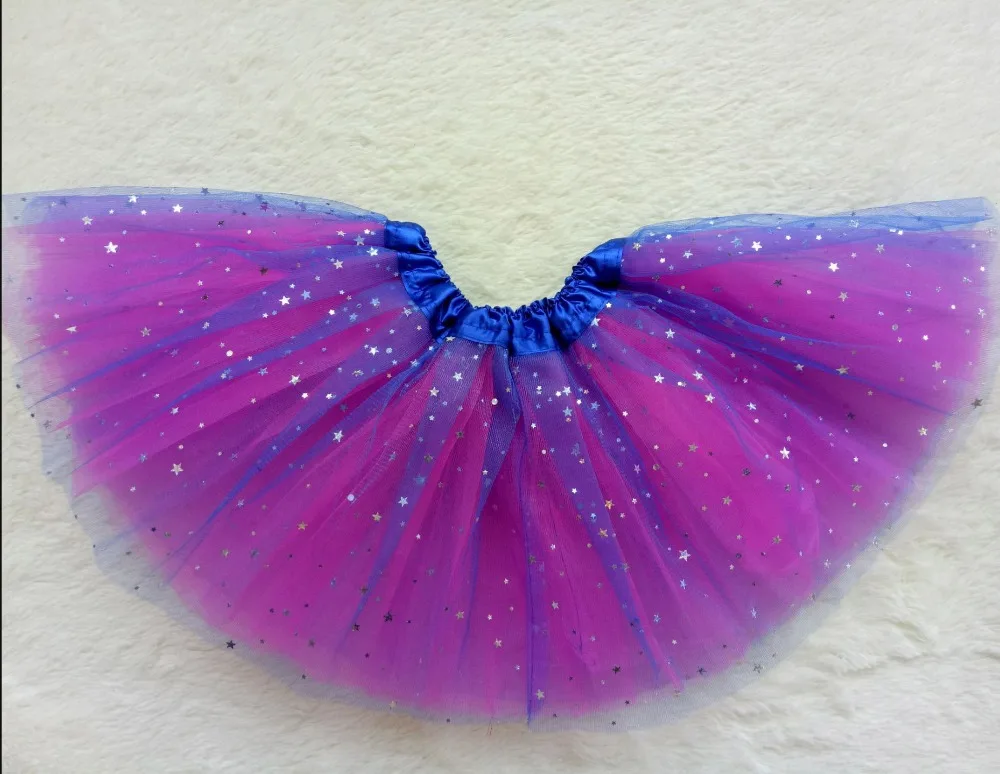 Модная юбка-пачка для девочек юбка из фатина балета со звездами Детская короткая