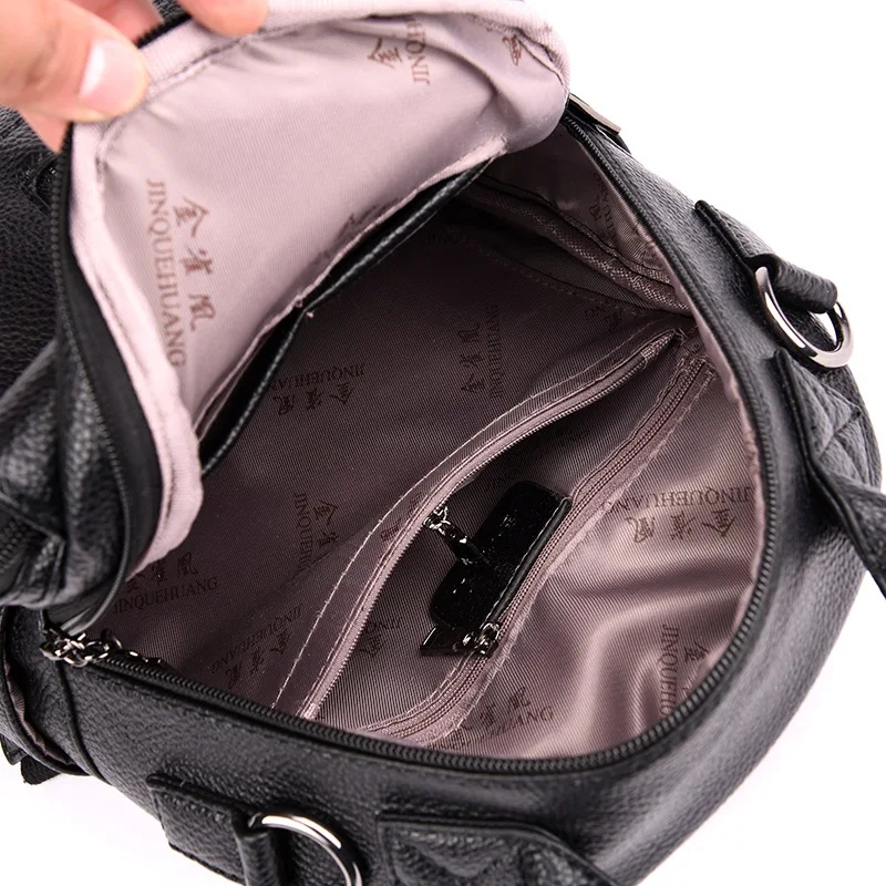 Рюкзак женский из искусственной кожи многофункциональный однотонный|Женские