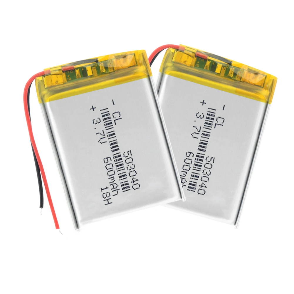 2Pcs Полимерная батарея 600 mah 3,7 V 503040 умный дом MP3 колонки литий-ионная батарея для dvr, gps, mp3, mp4, DVD power bank, динамик - Цвет: 2Pcs