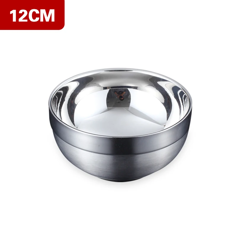 12cm WORTHBUY китайская миска для риса из нержавеющей стали 304 с крышкой, кухонная герметичная миска для супа, фруктового салата, контейнер для еды - Цвет: 12cm