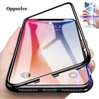 Роскошные Магнитная адсорбции чехол для iPhone X Xr Xs Max 8 7 6 6S S плюс Металл поглощения магнит закаленное Стекло флип-чехол Капа