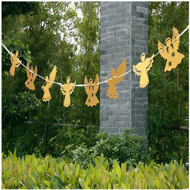 3 м баннер с ангелом джемы Потяните цветы висящий Флаг Свадьба Праздник Вечеринка