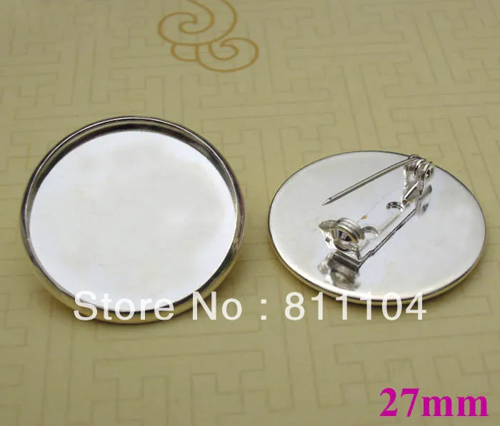 27 мм Посеребренная латунная брошь в виде фотоэлемента|brooch findings|brass blanksround bezel |