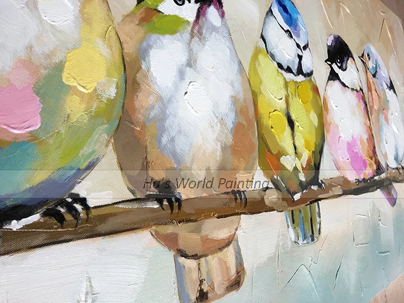 Animal Wall Art parrots birds Abstract animal Hand Painted Oil Painting On Canvas Home Decor Picture For Living room bedroom | Дом и сад