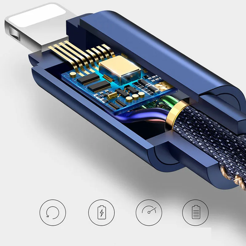 Микро Usb Джинсовые линии передачи данных для Oppo Android зарядный кабель мобильного