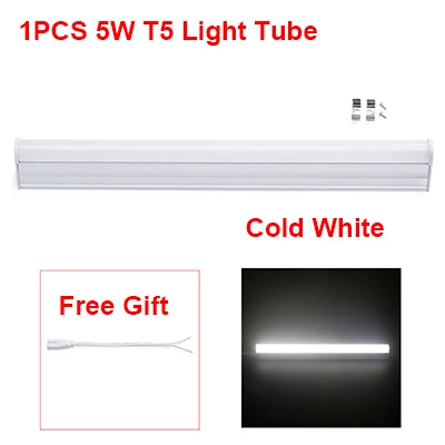 Cool White T5 Tube Светодиодный светильник T5, 220 В, 230 В, 240 в, Флуоресцентный светильник из ПВХ пластика, 30 см, 6 Вт, светодиодный светильник на стену, Теплый Холодный белый - Испускаемый цвет: Cool White T5 Tube