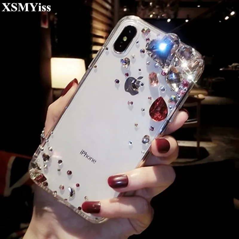 Чехол для iPhone X XS MAX 5S 6S 7 8 PLUS роскошный чехол с блестящими стразами кристаллами
